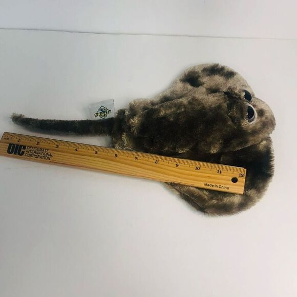 vtg 1994 the petting zoo sting ray manta ray gray silver fur 13 inch plush - Picture 3 of 11